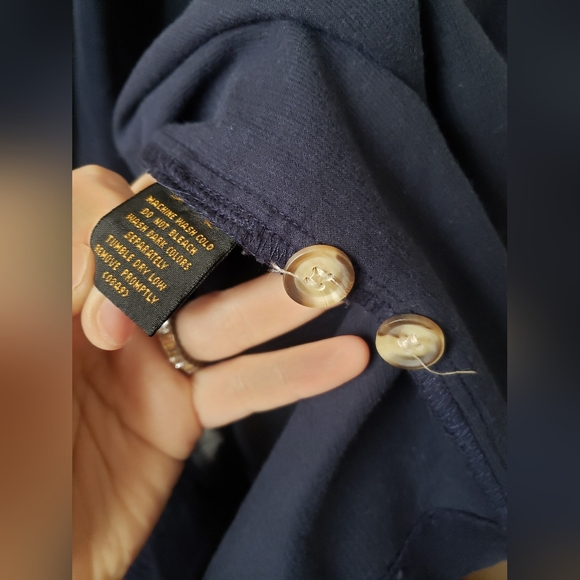 Vintage Eddie Bauer Navy Blue Corduroy Button-Down Maxi Skirt 12 - Picture 6 of 9